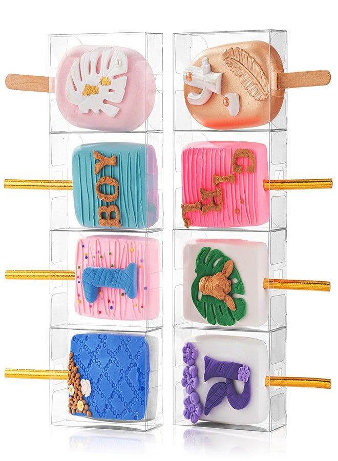 SLShePack 24PCS Rice Krispie Treat Boxes with Hole Cakesickle Boxes Candy Boxes Party Favors (3.5"x 2.4"x 1.38") - Image 3